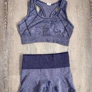 Seamless Heather Navy Sports Bra - Women's Support